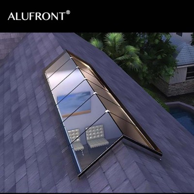 Professional manufacturer double glass Aluminium fix roof Skylight