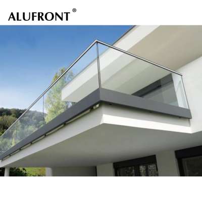 Frameless Balcony Groove Handrail Stainless Steel Rod Railing Glass