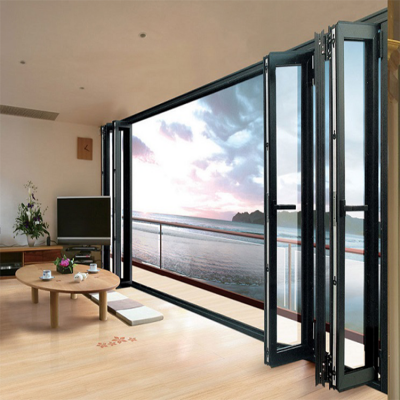 Hot Sale Double Glass Aluminum Insulated Patio Accordion Folding Door Design