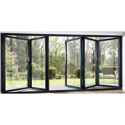 Aluminum Double Glass Bi Folding Large Door For House