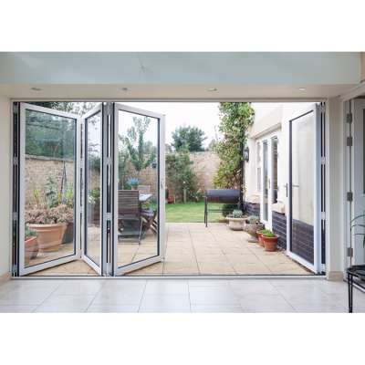 Double Glaze Bifold Bi-fold Folding Glass Aluminum Frame Door For Terrace