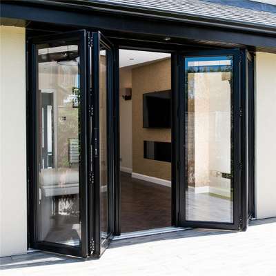 Heat Insulation Cheap Glass Folding Aluminum Frame Door