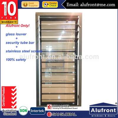 Glass louver window with burglary bars for prefabricated house / container home