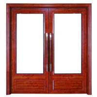 Aluminum Alloy Exterior Doors Double Swing,Ghana Oak Door