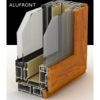 aluminium clad wood window with triple glazed and roto hardware