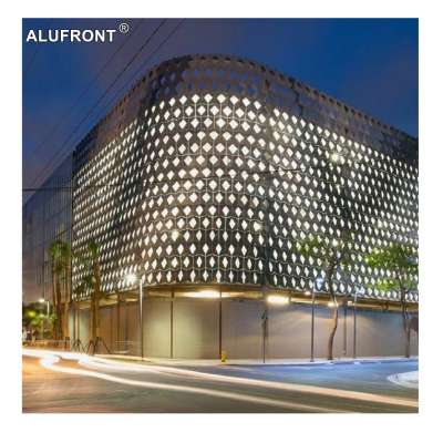 Building Exterior decorative perforated metal screen aluminum wall cladding panel